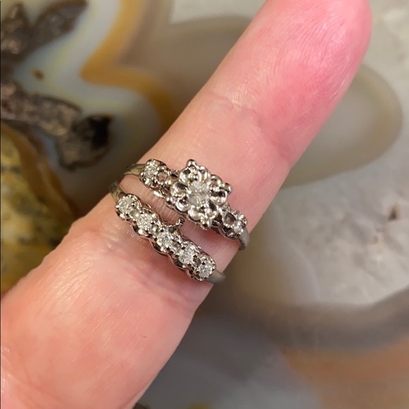 Do not share! Relisted  10k WG 8 Diamond wedding ring set 6.75 - Picture 8 of 8